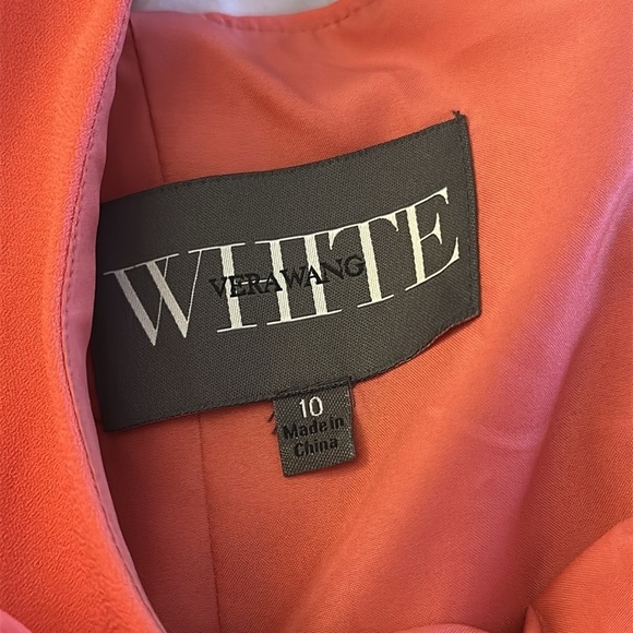 Vera Wang White Halter V-Neck Dress w/Sash Sunset Sz 10 NWT Bows Bridesmaid Chic - Picture 7 of 11